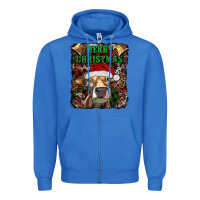 True Royal merry christmas heifer with cowbells Zipper Hoodie - RanaPortraitStore