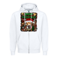 Merry Christmas Heifer With Cowbells Zipper Hoodie | Teevron