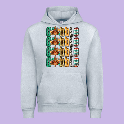 Gobble Till You Wobble Thanksgiving Turkey Urban Hoodie Designed By Nancycooperartshop