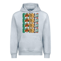 Heather Grey Gobble till you wobble Thanksgiving turkey Urban Hoodie - NancyCooperArtShop