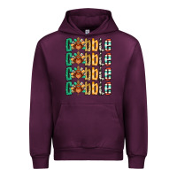 Mauve Wine Gobble till you wobble Thanksgiving turkey Urban Hoodie - NancyCooperArtShop