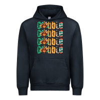 Navy Gobble till you wobble Thanksgiving turkey Urban Hoodie - NancyCooperArtShop