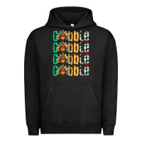Pigment Black Gobble till you wobble Thanksgiving turkey Urban Hoodie - NancyCooperArtShop