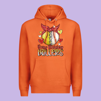 Busy Raising Ballers Premium Hoodie Designed By Maliassmallbusiness