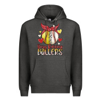 Charcoal Heather busy raising ballers Premium Hoodie - MaliasSmallBusiness