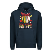Navy busy raising ballers Premium Hoodie - MaliasSmallBusiness