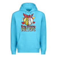 Ocean Blue busy raising ballers Premium Hoodie - MaliasSmallBusiness