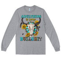 Heather Grey adulthing is some bullshit with sanflowers and gamstone  tbw Long Sleeve Tee - texasbilliewilder