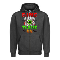 Charcoal Heather fang tastic dude Zipper Hoodie - Zillion Design Studio