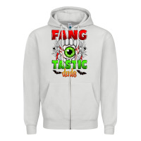 Dove Grey fang tastic dude Zipper Hoodie - Zillion Design Studio