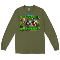 Army Green St Patricks Day Lucky Heifers Long Sleeve Tee - RanaPortraitStore