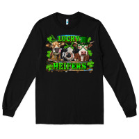 Black St Patricks Day Lucky Heifers Long Sleeve Tee - RanaPortraitStore