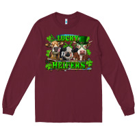 Burgundy St Patricks Day Lucky Heifers Long Sleeve Tee - RanaPortraitStore