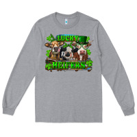 Heather Grey St Patricks Day Lucky Heifers Long Sleeve Tee - RanaPortraitStore