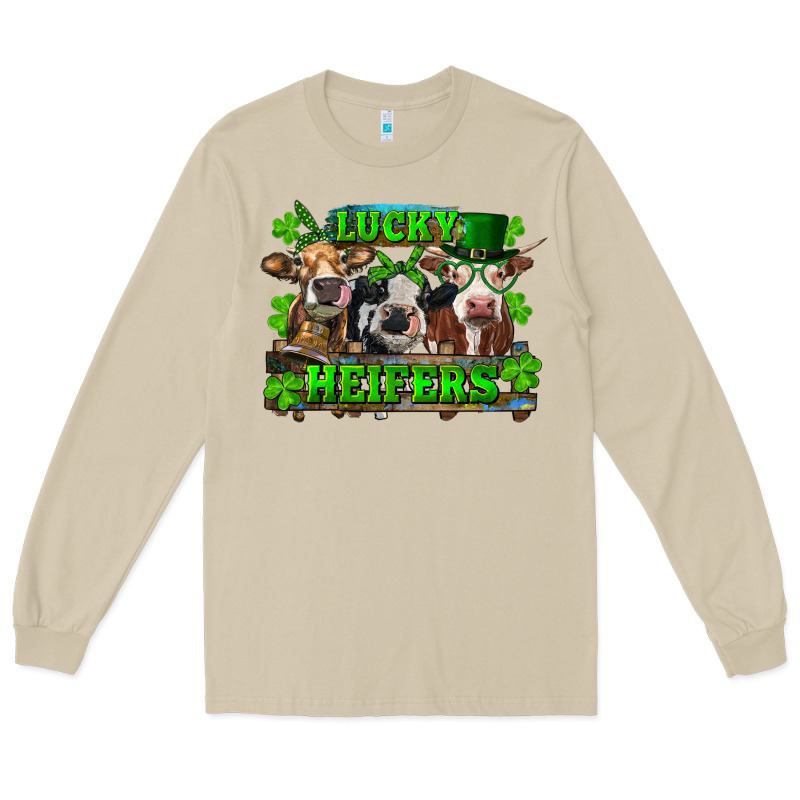 St Patricks Day Lucky Heifers Long Sleeve Tee by RanaPortraitStore | Teevron