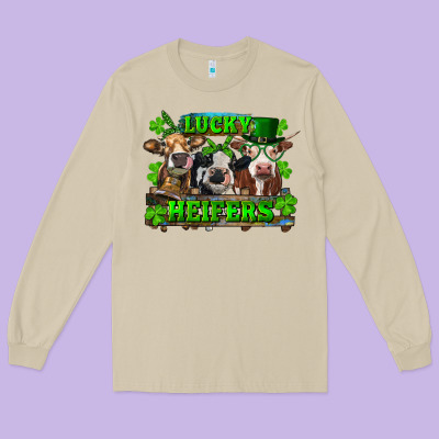 Long Sleeve Tee St Patricks Day Lucky Heifers