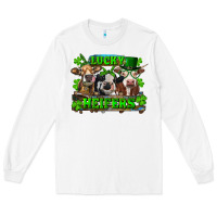 White St Patricks Day Lucky Heifers Long Sleeve Tee - RanaPortraitStore