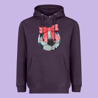 Coquette Soccer Bow Heavyweight Hoodie Designed By Jahusdesignshop