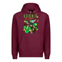 Burgundy lucky cowboy Premium Hoodie - MaliasSmallBusiness