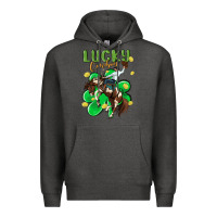 Charcoal Heather lucky cowboy Premium Hoodie - MaliasSmallBusiness