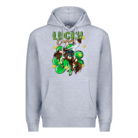 Heather Grey lucky cowboy Premium Hoodie - MaliasSmallBusiness