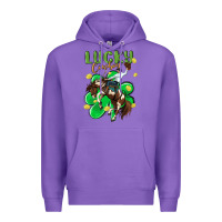 Purple lucky cowboy Premium Hoodie - MaliasSmallBusiness