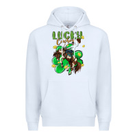 White lucky cowboy Premium Hoodie - MaliasSmallBusiness