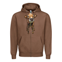 Chestnut heifer cow Zipper Hoodie - RanaPortraitStore