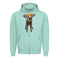 Seafoam heifer cow Zipper Hoodie - RanaPortraitStore