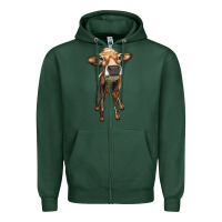 Sports Green heifer cow Zipper Hoodie - RanaPortraitStore