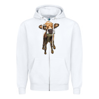 White heifer cow Zipper Hoodie - RanaPortraitStore