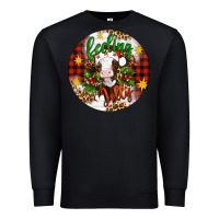 Black Christmas feeling jolly cow ornament Premium Sweatshirt - Artiststas