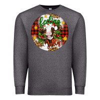 Charcoal Heather Christmas feeling jolly cow ornament Premium Sweatshirt - Artiststas