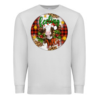 Dove Grey Christmas feeling jolly cow ornament Premium Sweatshirt - Artiststas