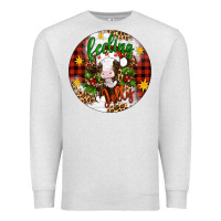 Oatmeal Heather Christmas feeling jolly cow ornament Premium Sweatshirt - Artiststas