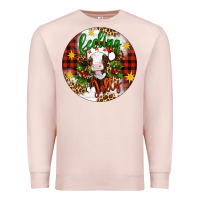 Pale Pink Christmas feeling jolly cow ornament Premium Sweatshirt - Artiststas
