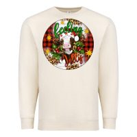 Sandshell Christmas feeling jolly cow ornament Premium Sweatshirt - Artiststas