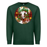 Sports Green Christmas feeling jolly cow ornament Premium Sweatshirt - Artiststas