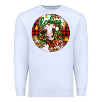 White Christmas feeling jolly cow ornament Premium Sweatshirt - Artiststas