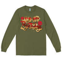 Army Green it's my birthday Long Sleeve Tee - Zillion Design Studio