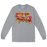 Heather Grey it's my birthday Long Sleeve Tee - Zillion Design Studio