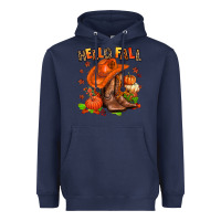 Navy hello fall pumpkins  cowgirl  and roses Heavyweight Hoodie - AdoDesignShop