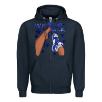 Navy I Have Two Moods Royal Blue Sneakers Afro Girl Zipper Hoodie - texasbilliewilder