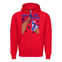 Red I Have Two Moods Royal Blue Sneakers Afro Girl Zipper Hoodie - texasbilliewilder