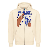 Sandshell I Have Two Moods Royal Blue Sneakers Afro Girl Zipper Hoodie - texasbilliewilder