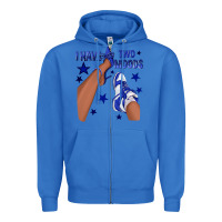 True Royal I Have Two Moods Royal Blue Sneakers Afro Girl Zipper Hoodie - texasbilliewilder