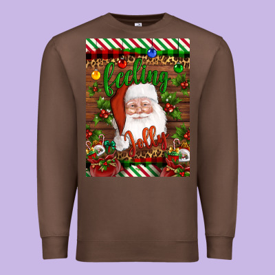 Christmas Feeling Jolly Santa Premium Sweatshirt Designed By Artiststas
