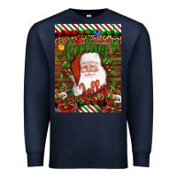 Navy Christmas Feeling Jolly Santa Premium Sweatshirt - Artiststas