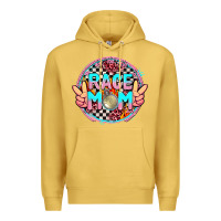 Antique Gold race mom with leopard and peace hand Premium Hoodie - AdoDesignShop