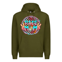 Army Green race mom with leopard and peace hand Premium Hoodie - AdoDesignShop